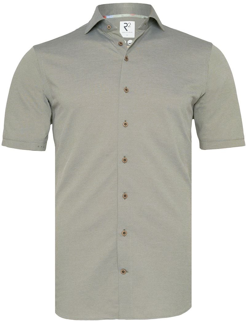 R2 Japanese Knitted Short Sleeve Hemd Grün - Größe M günstig online kaufen