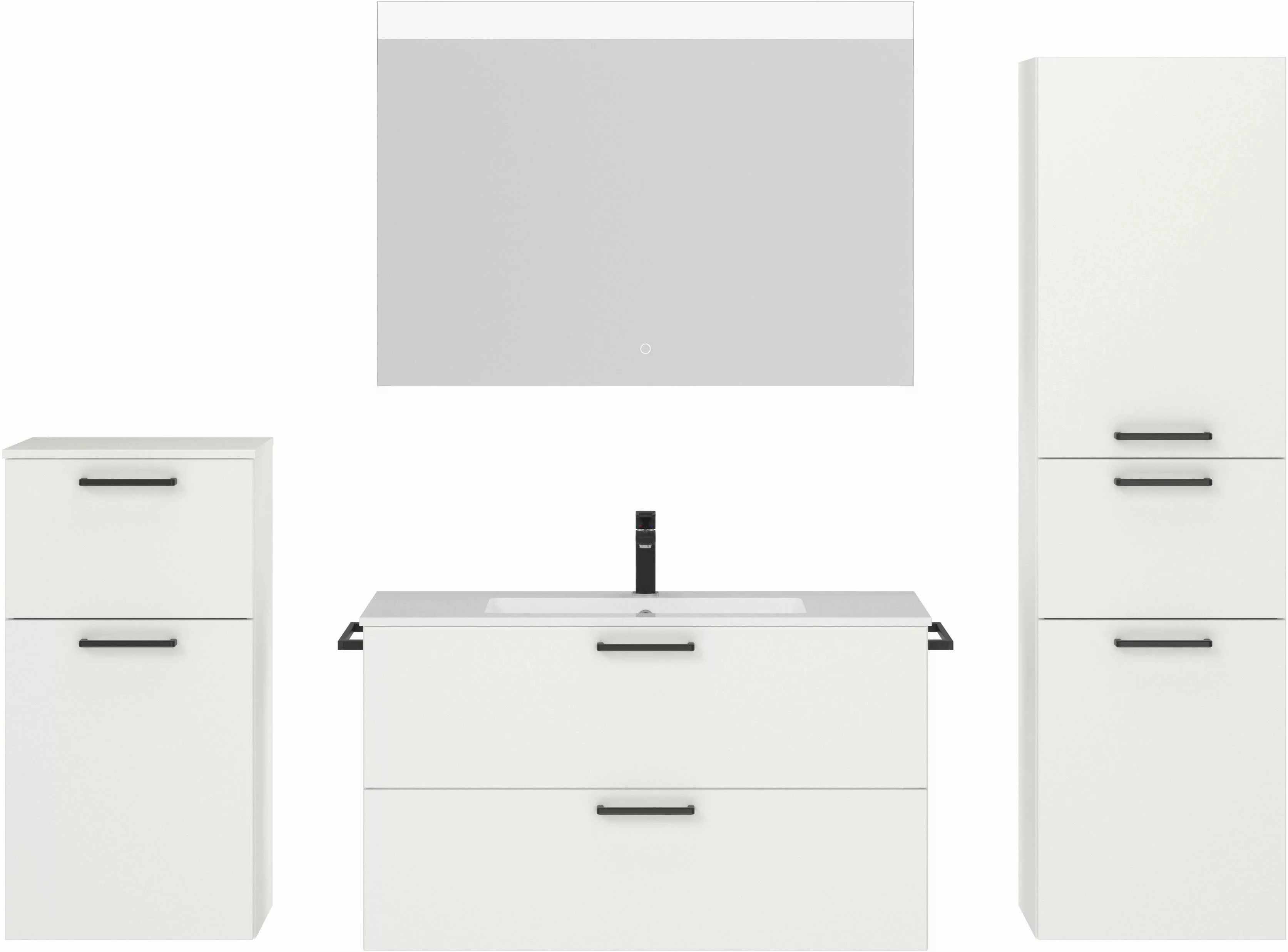 nobilia® Badmöbel-Set Tolvina, (4-St., vormontiert, mit günstig online kaufen