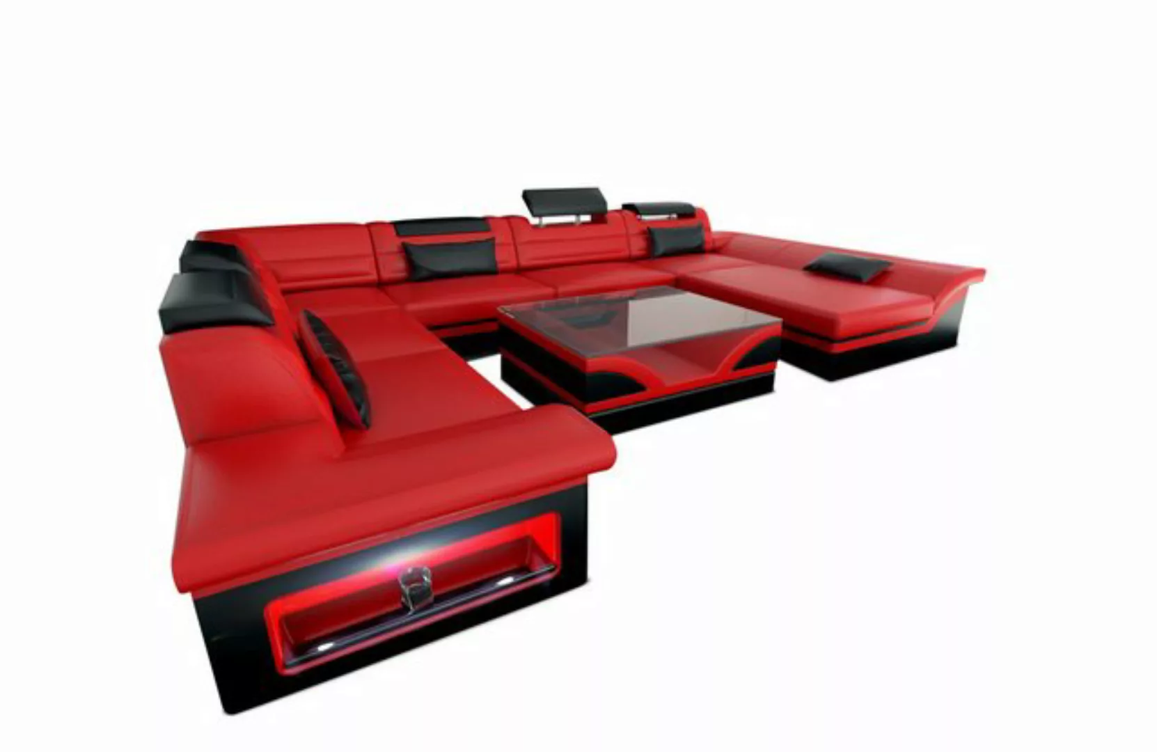 Sofa Dreams Wohnlandschaft Ledercouch Leder Sofa Enzo XXL U Form Ledersofa, günstig online kaufen