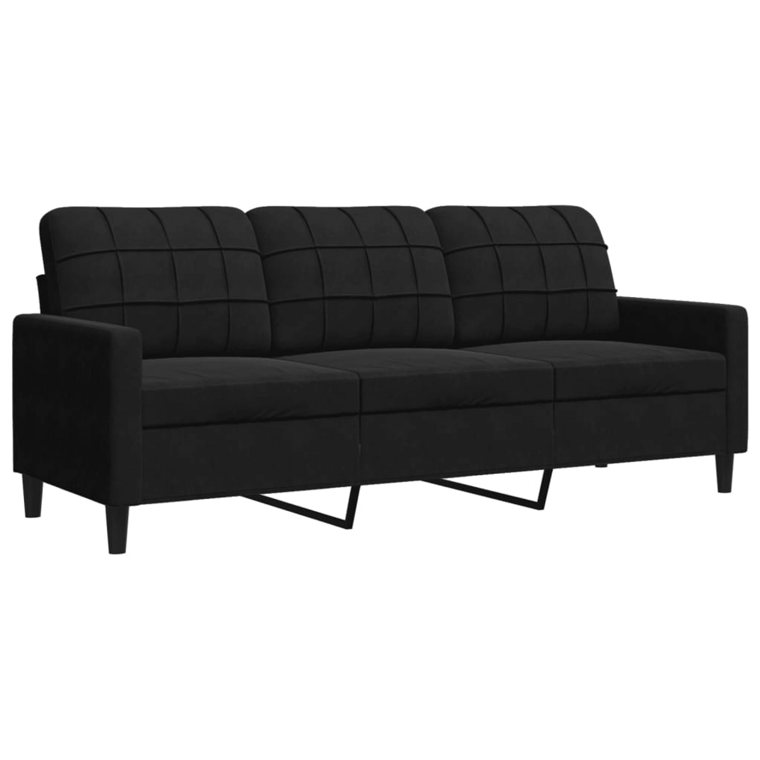 vidaXL Sofa 3-Sitzer-Sofa Schwarz 180 cm Samt günstig online kaufen