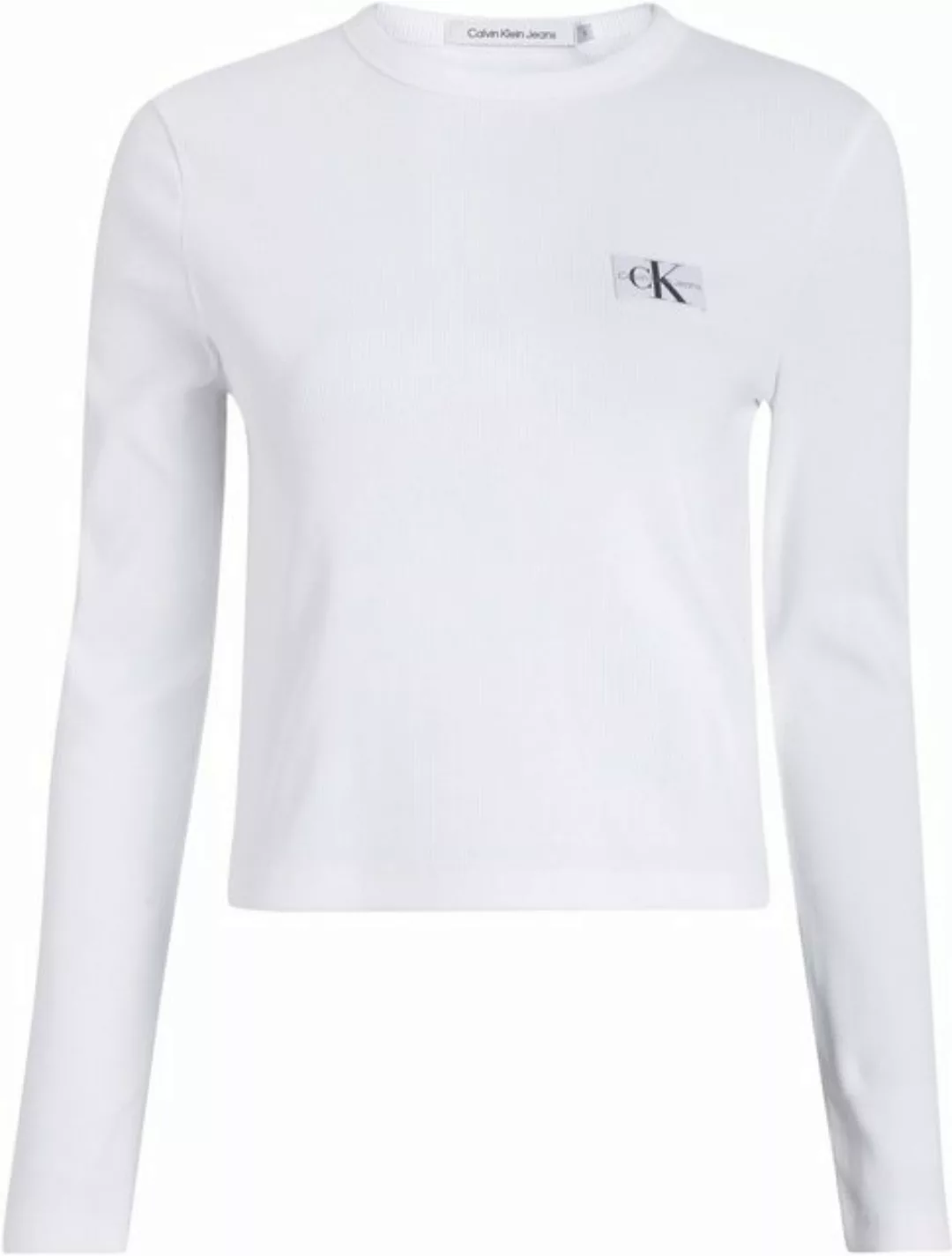 Calvin Klein Jeans Langarmshirt WOVEN LABEL RIB LONG SLEEVE günstig online kaufen
