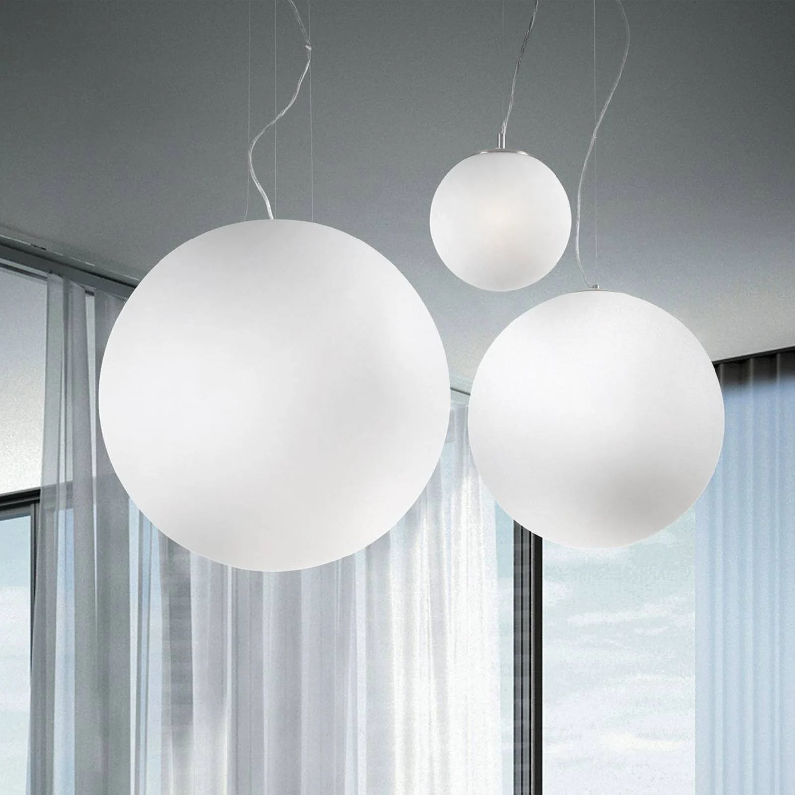 Ideal Lux Pendelleuchte Mapa, Ø 20 cm, Opalglas, Kugel günstig online kaufen