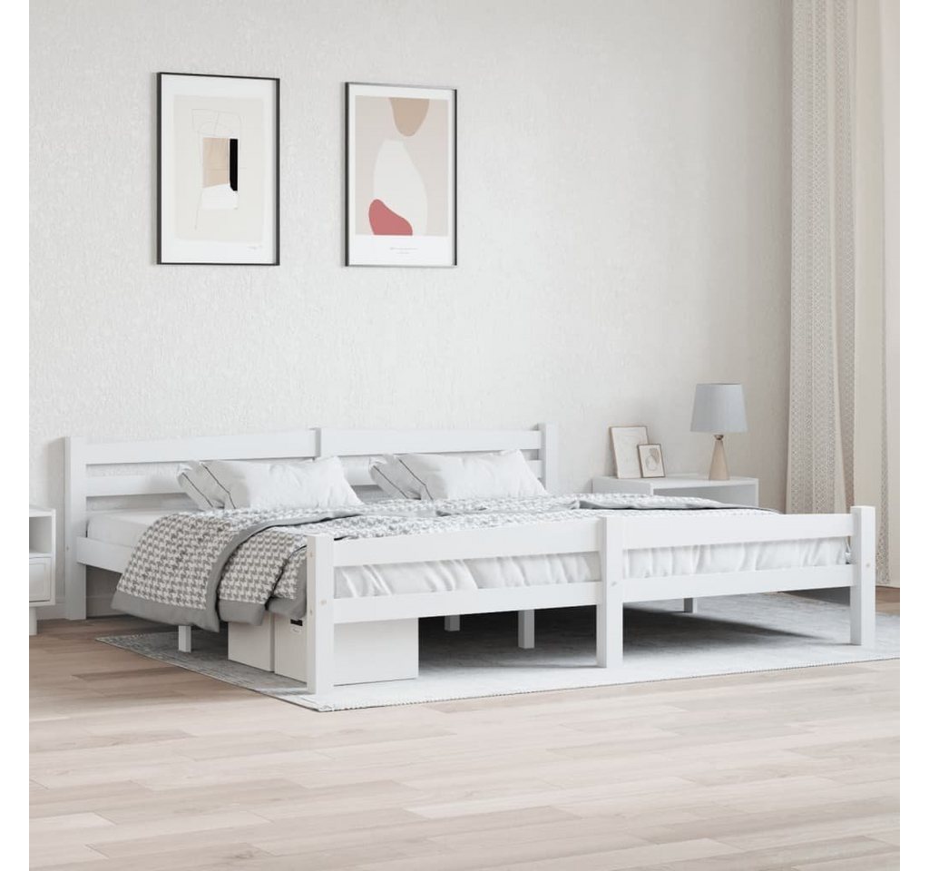 furnicato Bett Massivholzbett Weiß Kiefer 200x200 cm günstig online kaufen