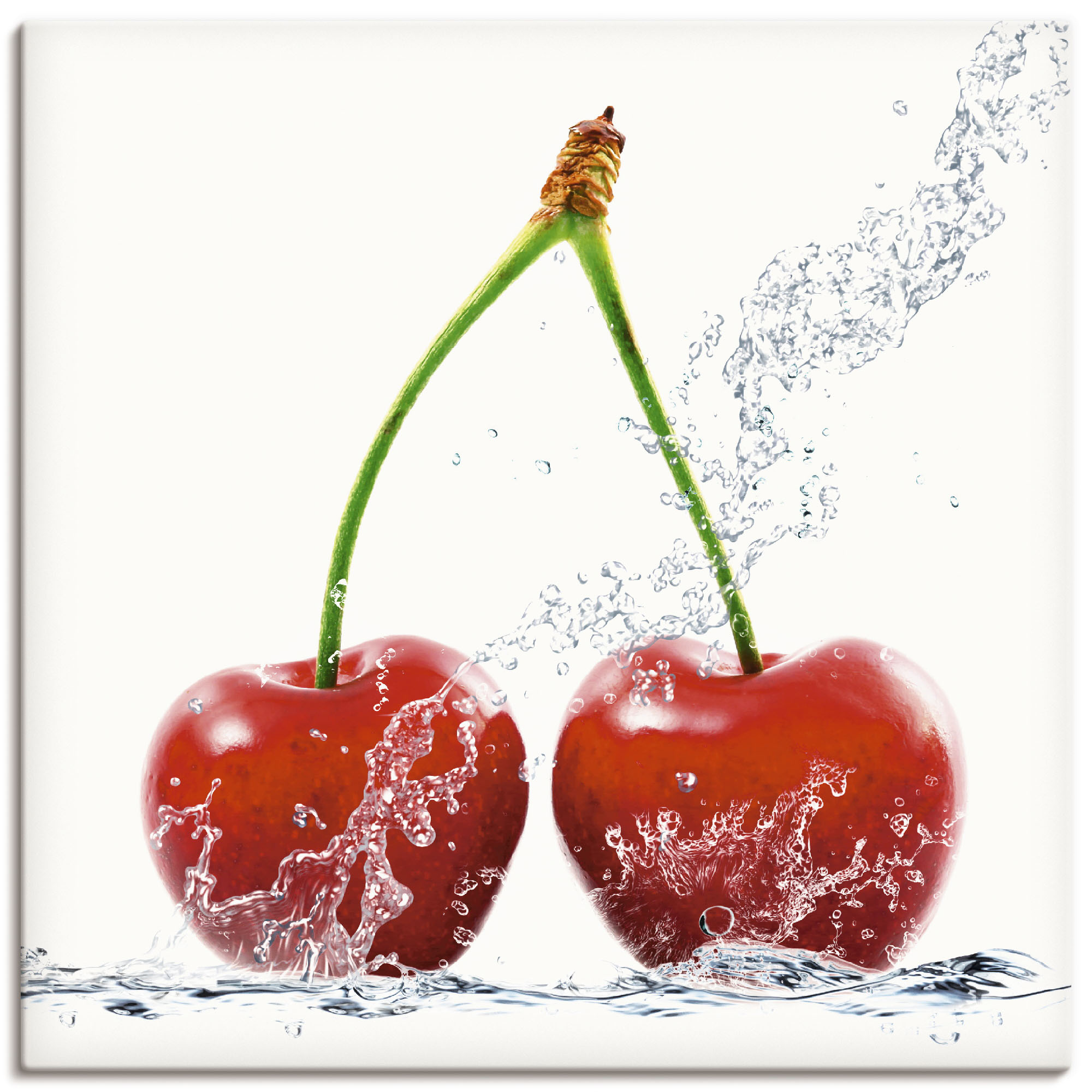 Artland Wandbild "Kirschen mit Spritzwasser", Lebensmittel, (1 St.), als Le günstig online kaufen