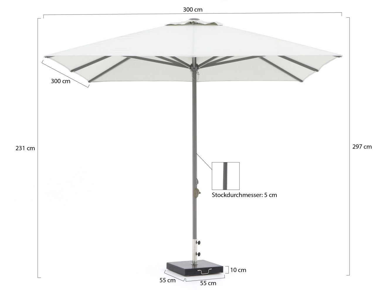 Shadowline Cuba Sonnenschirm 300x300 cm günstig online kaufen