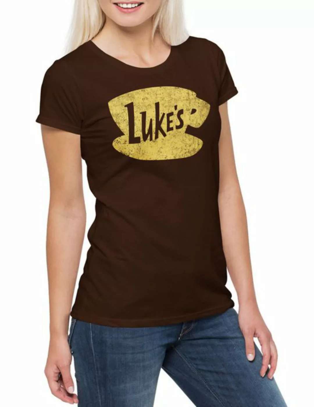 Urban Backwoods Print-Shirt Luke´s Damen T-Shirt Gilmore Luke Danes Diner R günstig online kaufen