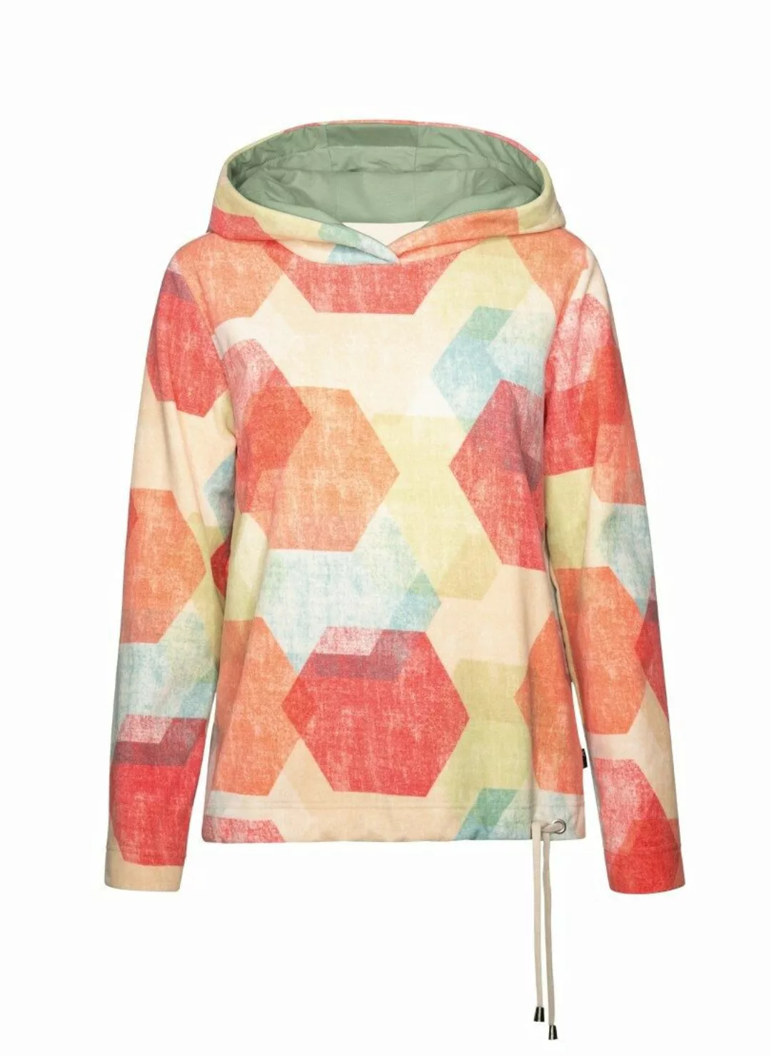 Trigema Kapuzensweatshirt TRIGEMA Fleece-Hoodie mit buntem günstig online kaufen
