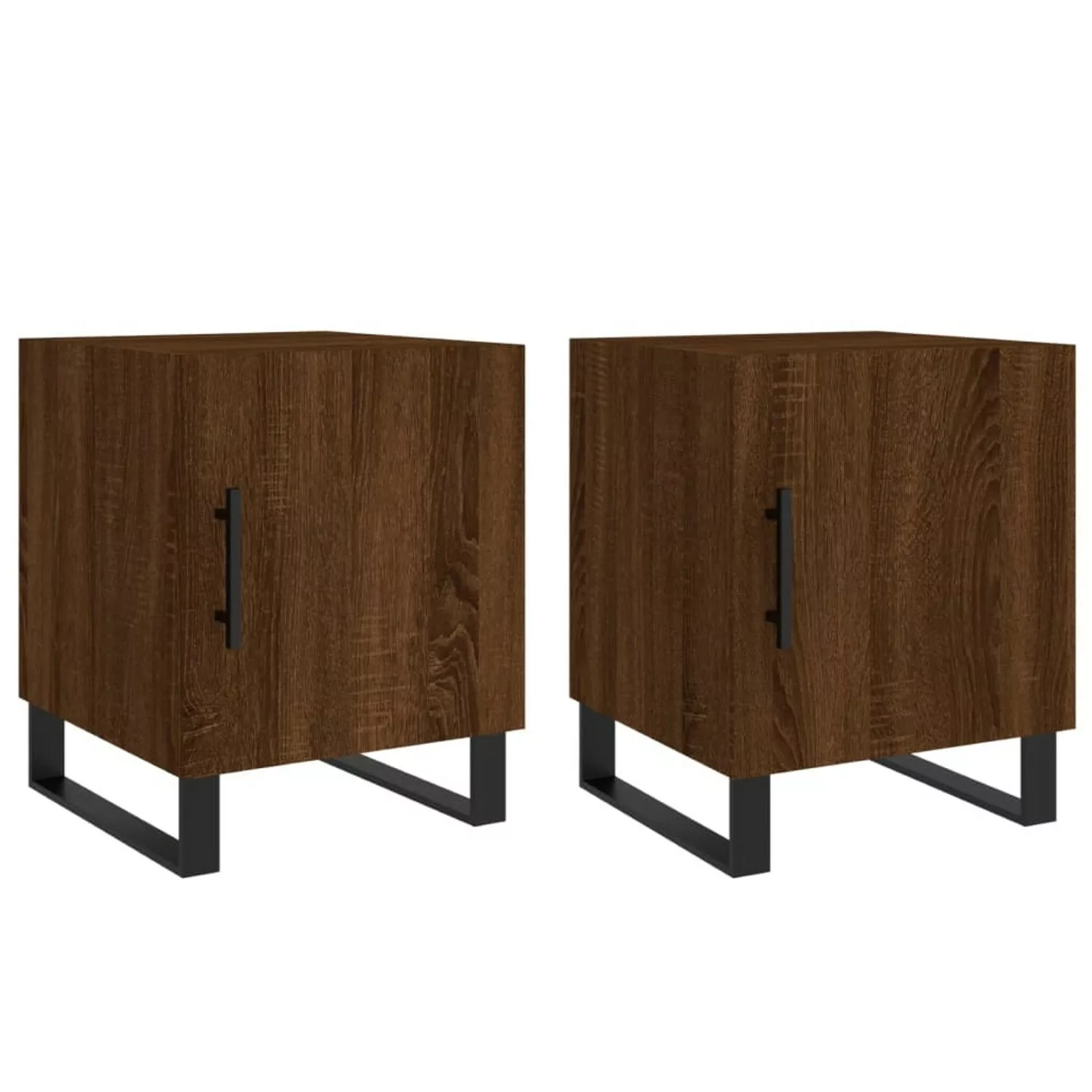 vidaXL Nachttische 2 Stk Braun Eichen-Optik 40x40x50 cm Holzwerkstoff Model günstig online kaufen