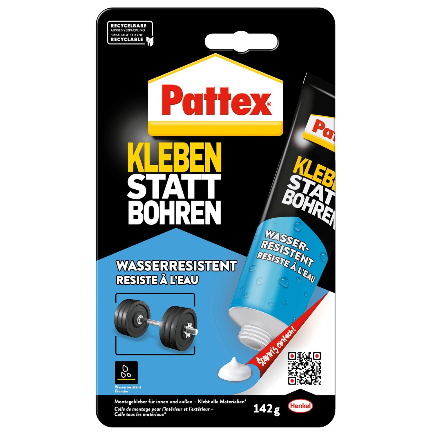 Pattex Montagekleber Kleben statt Bohren Wasserresistent Baukleber 142 g günstig online kaufen