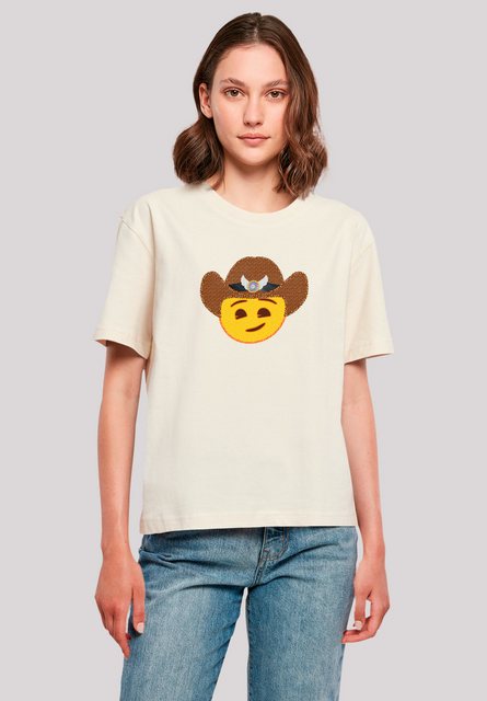 emoji couture T-Shirt Smiling sequin yellow face cowboy hat Premium Qualitä günstig online kaufen