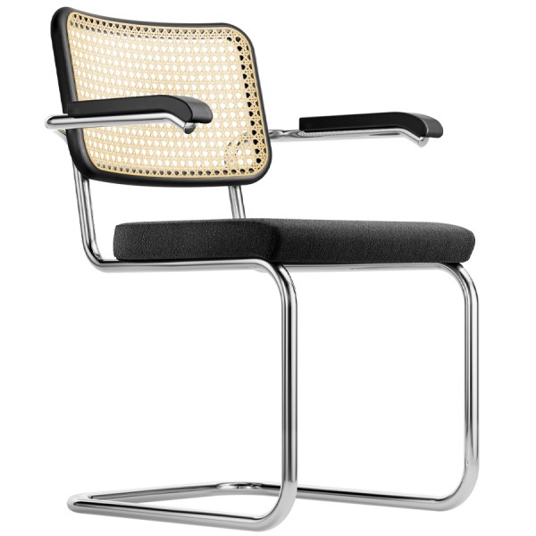 THONET S 64 SPV | Buche schwarz gebeizt | Rücken Rohrgeflecht | Sitz vollge günstig online kaufen