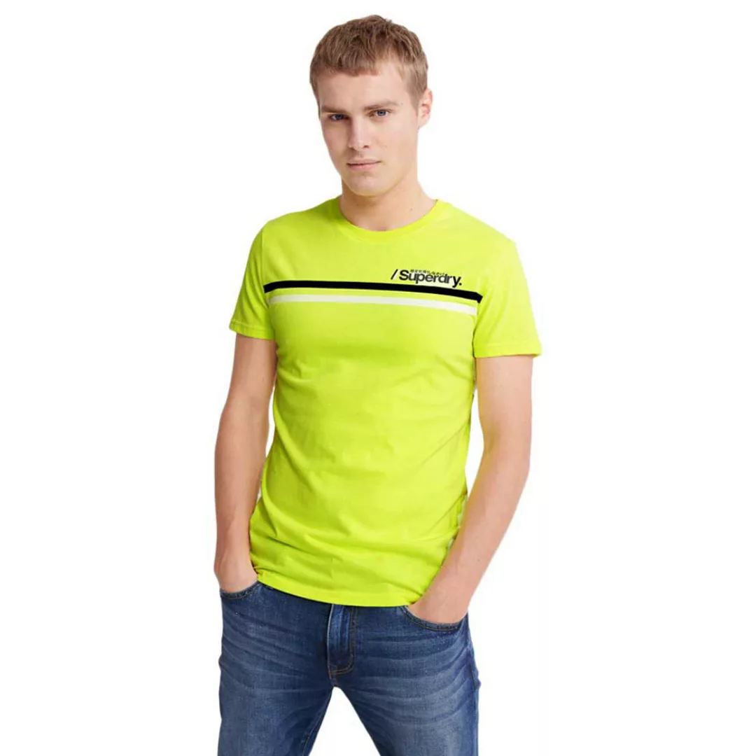 Superdry Core Logo Sport Stripe Kurzarm T-shirt M Neon Yellow günstig online kaufen