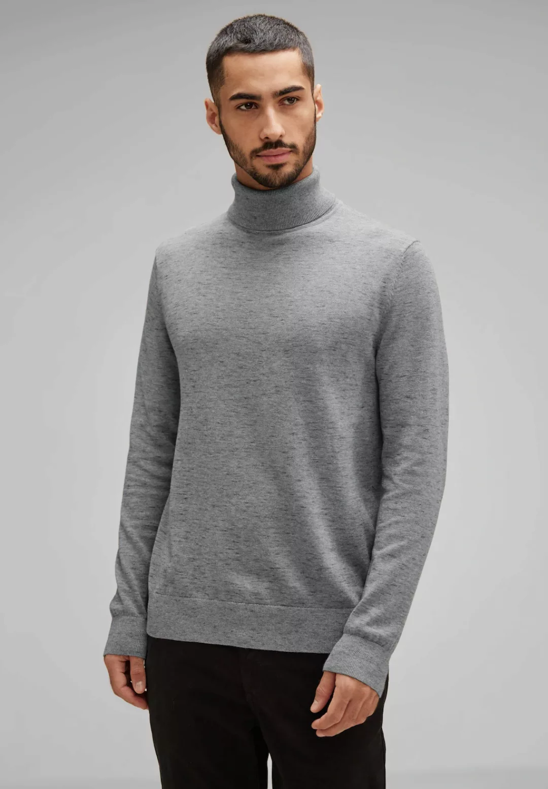 STREET ONE MEN Rollkragenpullover in Melange Optik günstig online kaufen