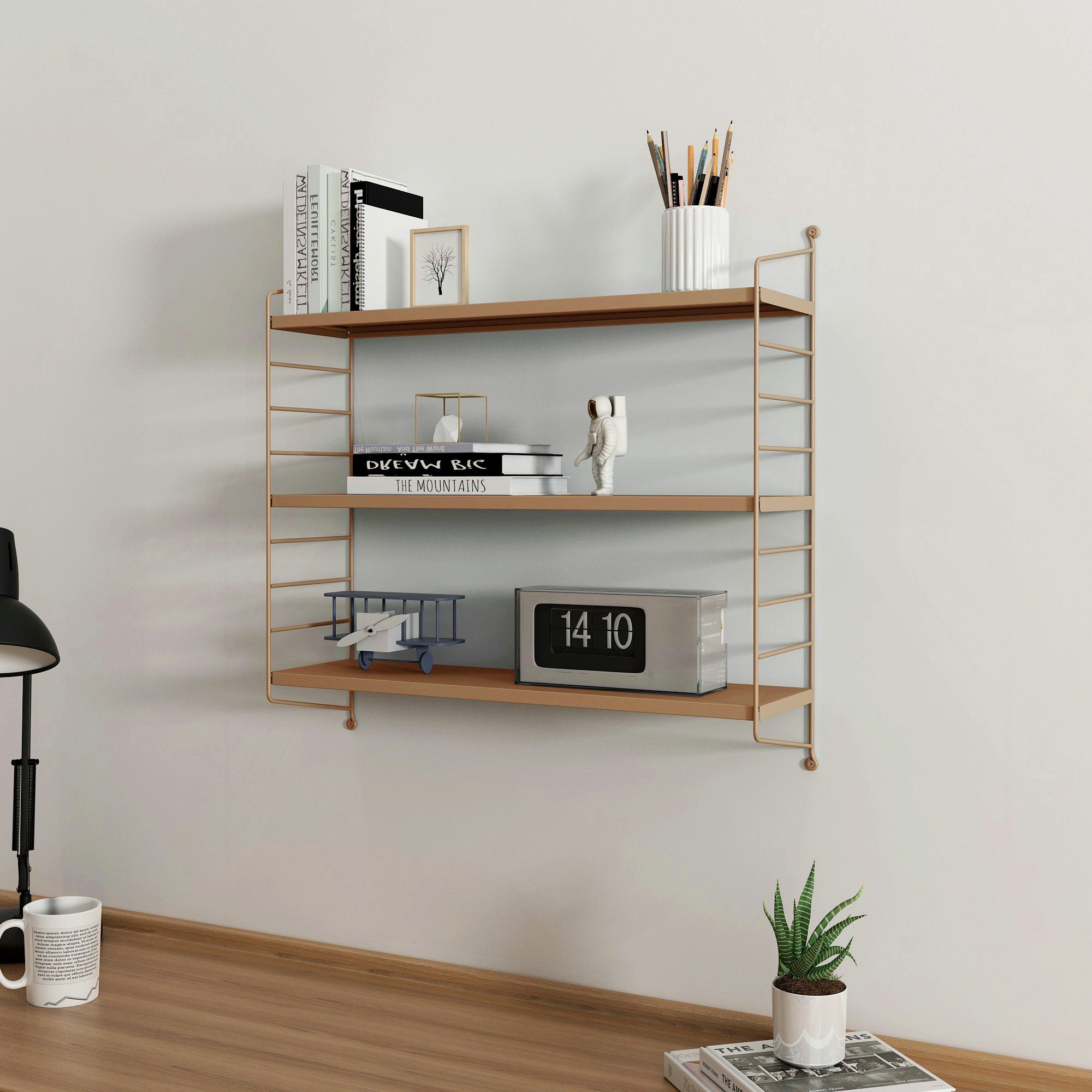 en.casa Wandregal, 4-tlg., »Strängnäs« Hellbraun günstig online kaufen