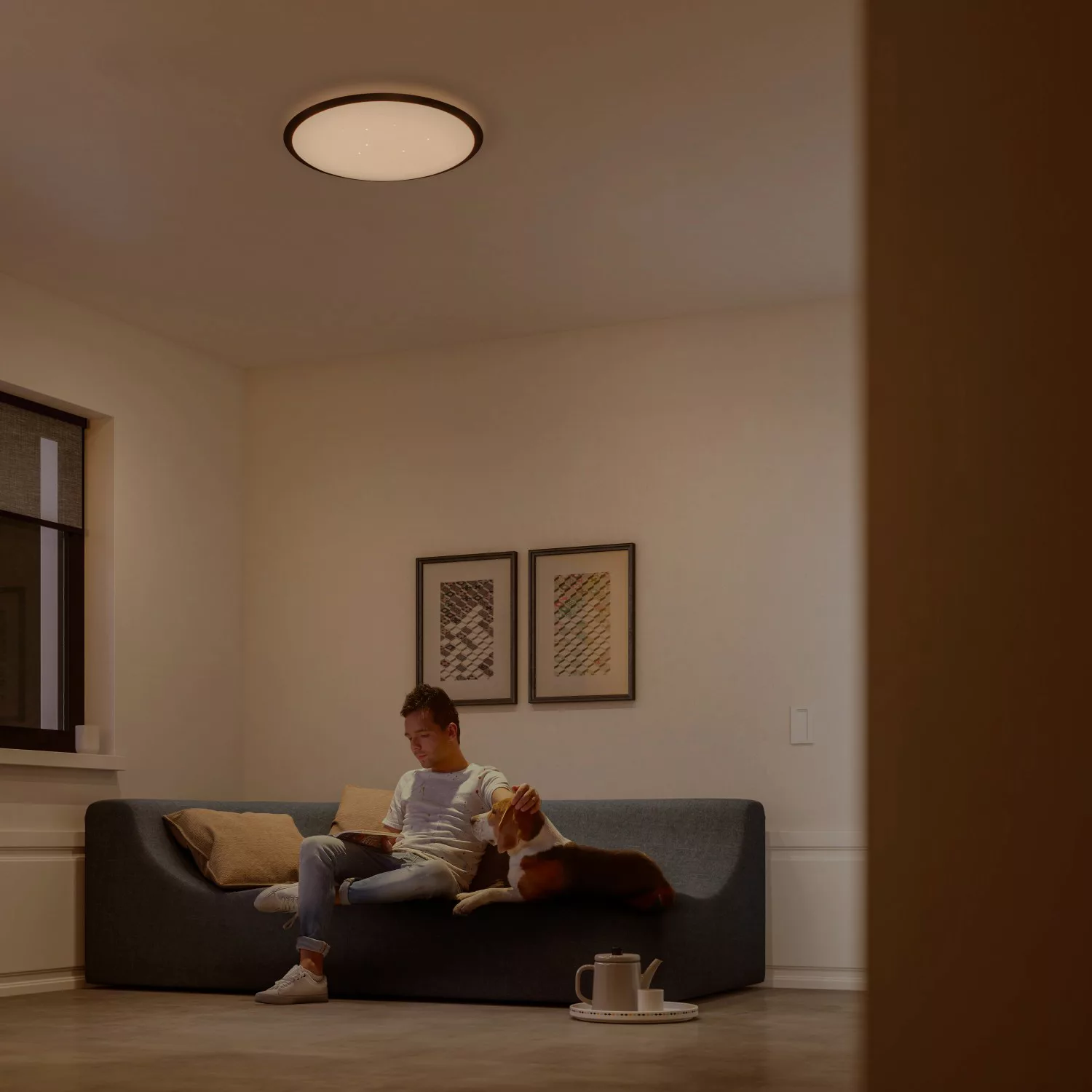 Philips LED-Deckenleuchte Cavanal Weiß rund Ø 38,6 cm günstig online kaufen