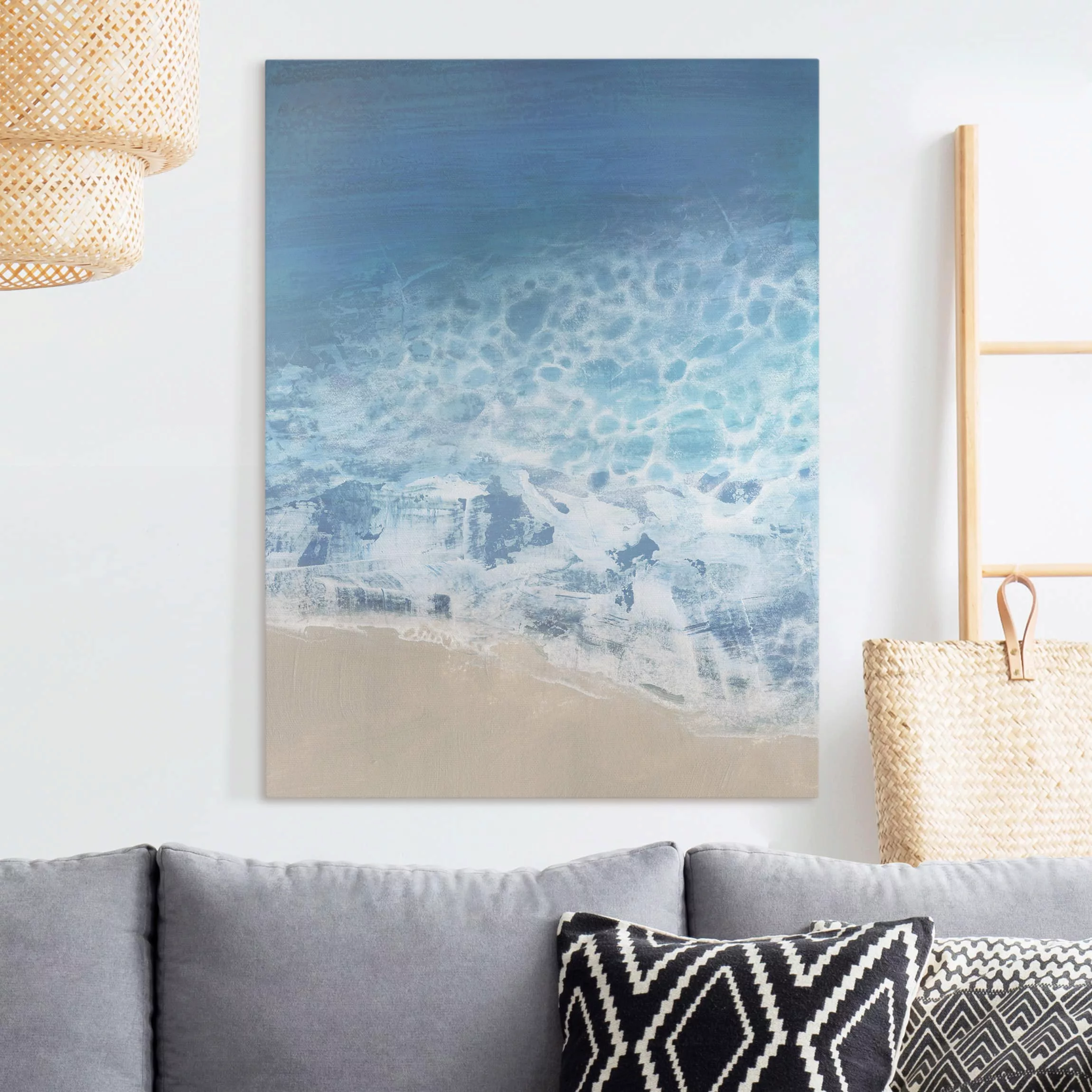 Leinwandbild Strand - Hochformat Ebbe und Flut in Farbe II günstig online kaufen