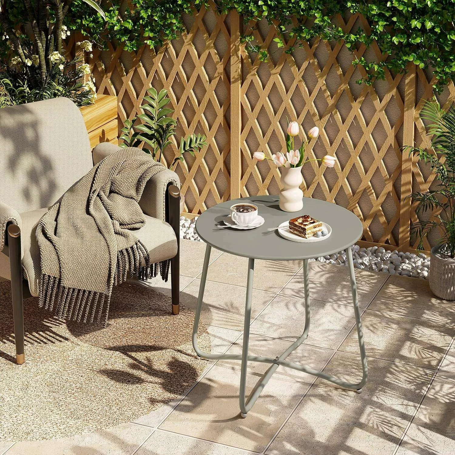 EUGAD Beistelltisch (1-St), rund, Balkontisch Gartentisch, günstig online kaufen
