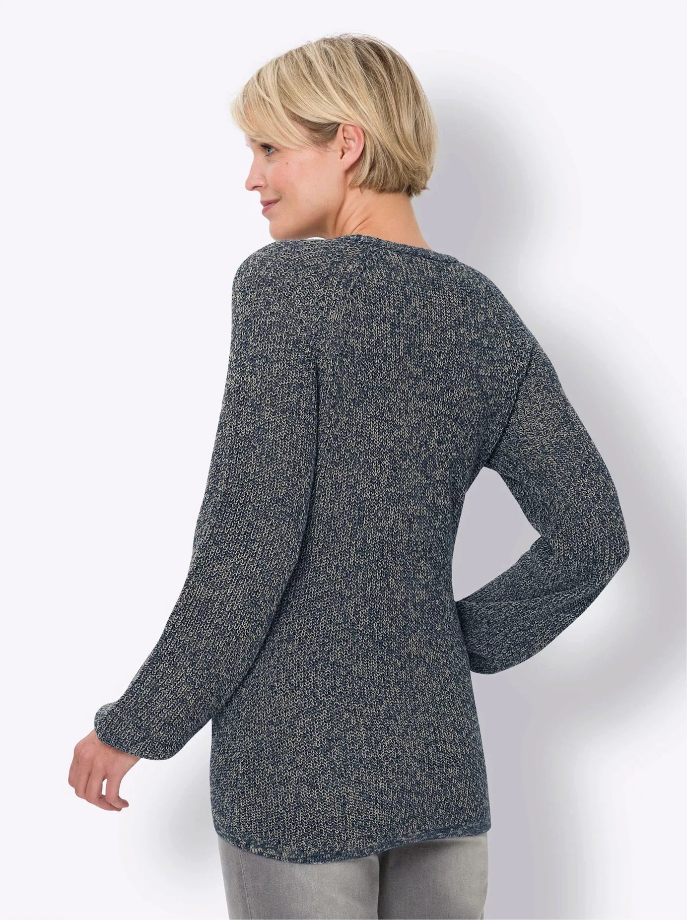 V-Ausschnitt-Pullover "Rippenpullover" günstig online kaufen