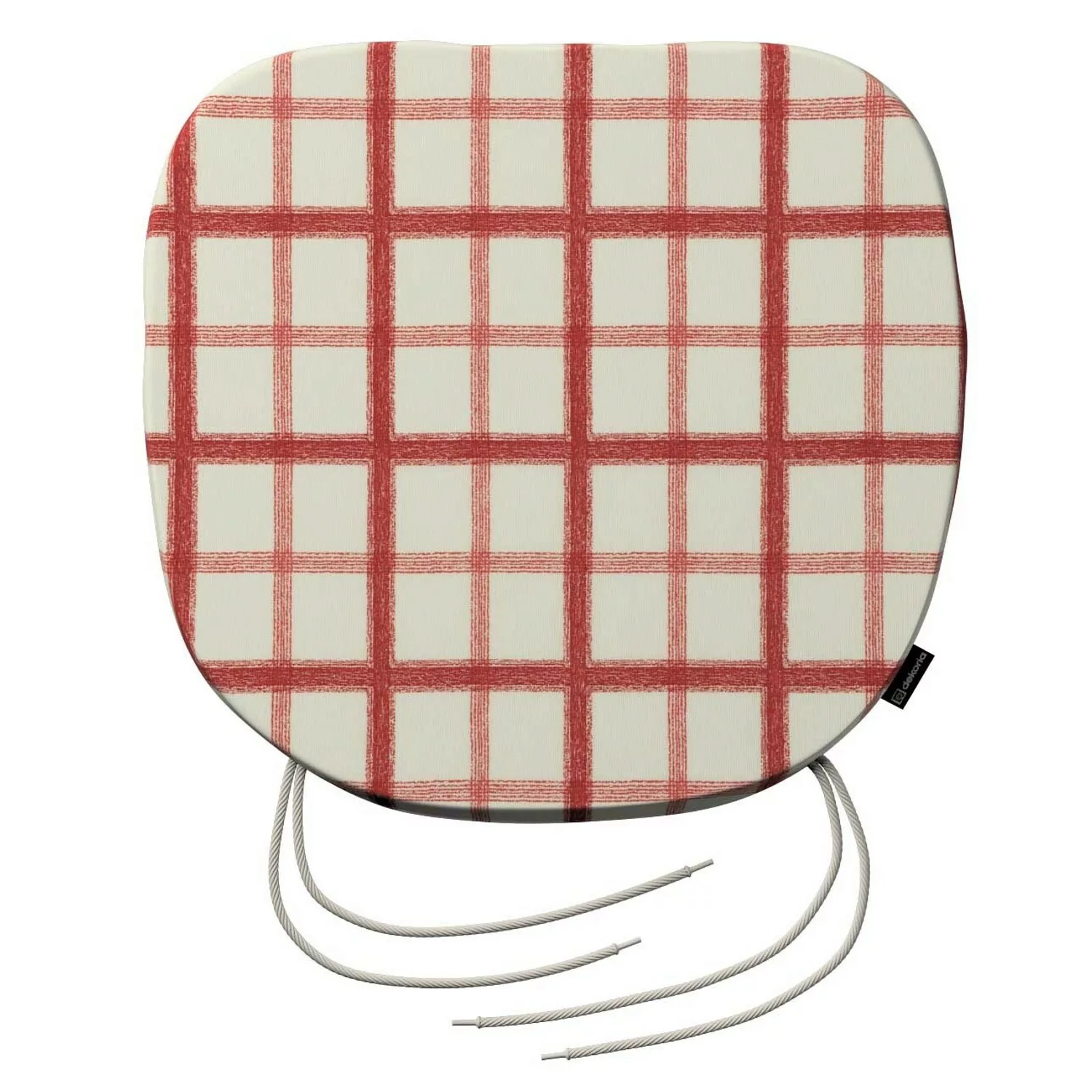 Stuhlkissen Marcus mit Bindeschnur, rot-creme, 40 x 37 x 2,5 cm, Avinon (13 günstig online kaufen