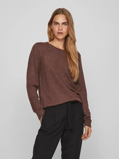 Vila Rundhalspullover "VIRIL O-NECK L/S KNIT TOP - NOOS" günstig online kaufen