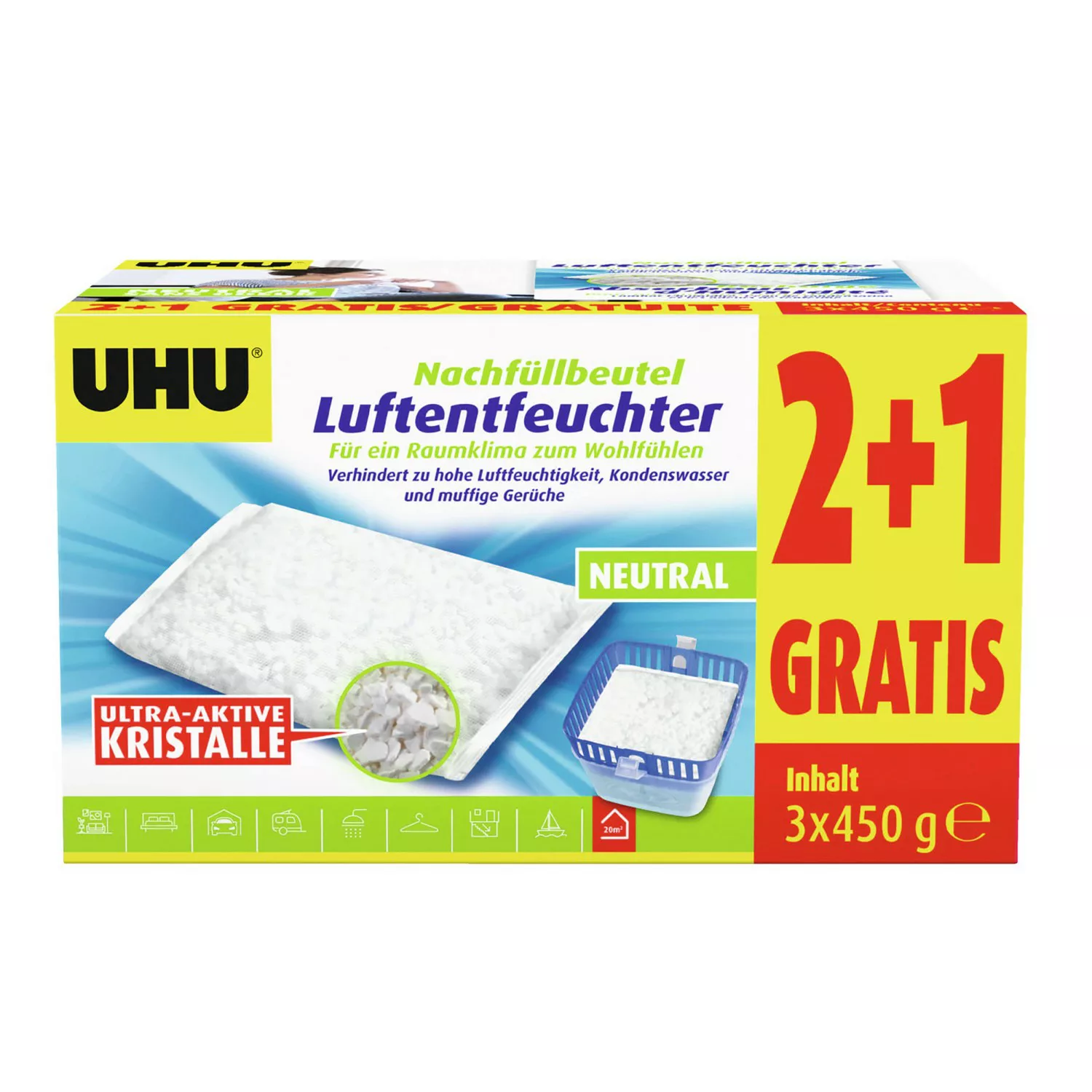 UHU Luftentfeuchter Nachfüllbeutel 2+1 gratis günstig online kaufen