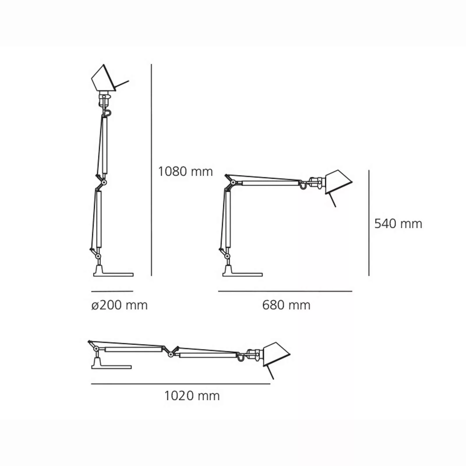 Artemide Tolomeo Mini Tischlampe alu mit Fuß 3000K günstig online kaufen