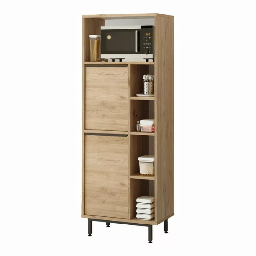 en.casa Küchenbuffet »Vesanto« mit 2 Türen 162 x 60 x 36 cm Eichenoptik günstig online kaufen