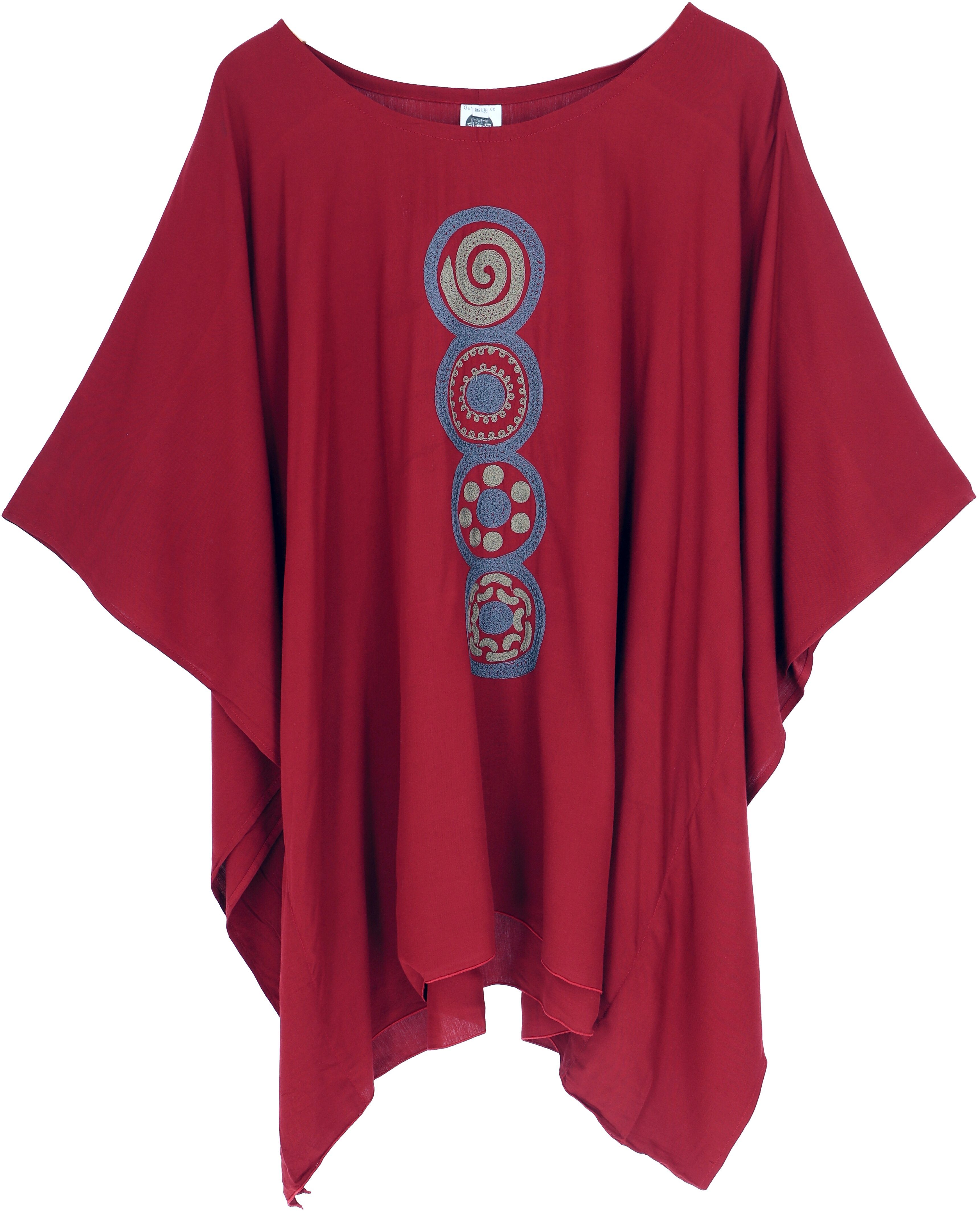 Guru-Shop Longbluse Besticktes Hippie Ponchokleid, Minikleid.. günstig online kaufen