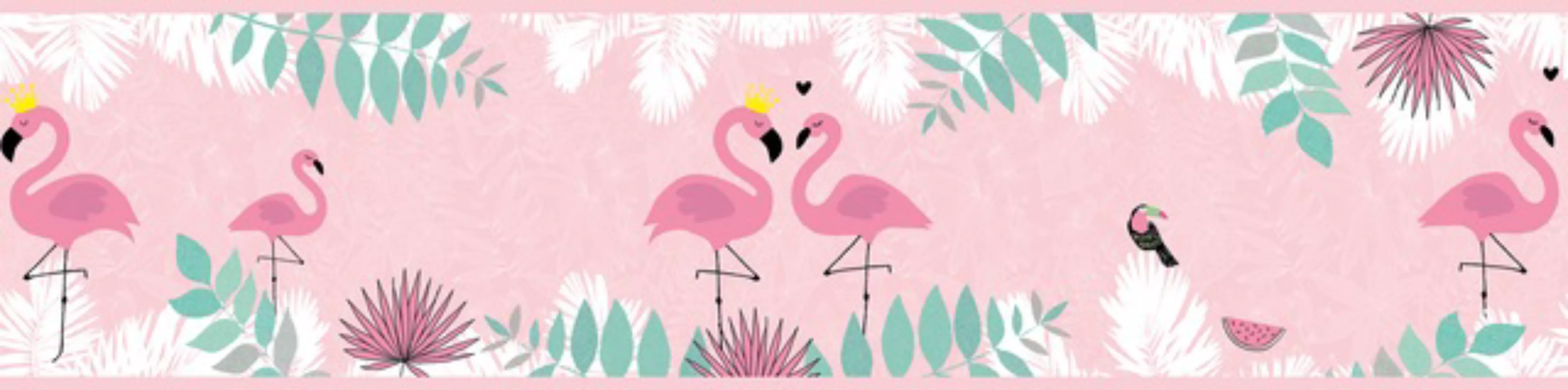 Bricoflor Flamingo Tapete in Rosa als Kinderzimmer Bordüre Selbstklebend  K günstig online kaufen