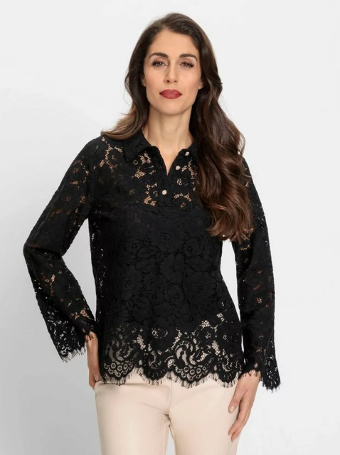 heine Klassische Bluse Spitzen-Bluse günstig online kaufen