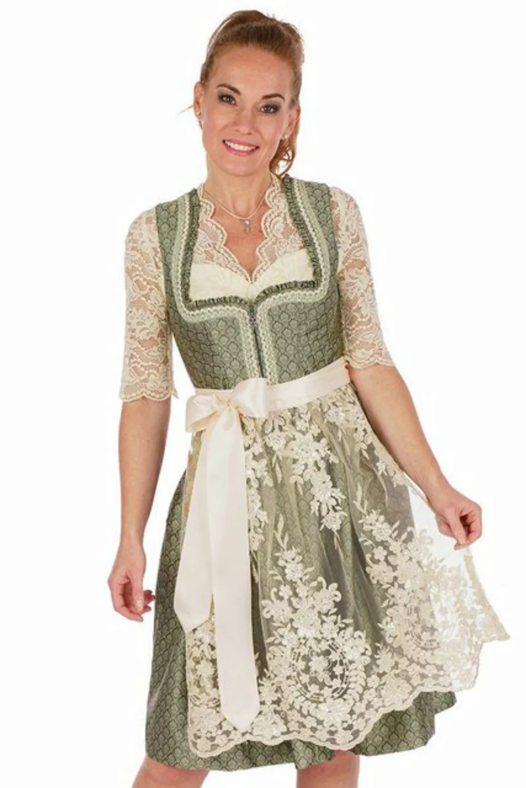 MarJo Dirndl Midi Dirndl 2tlg. - BIRGIT - nadelgrün/creme günstig online kaufen