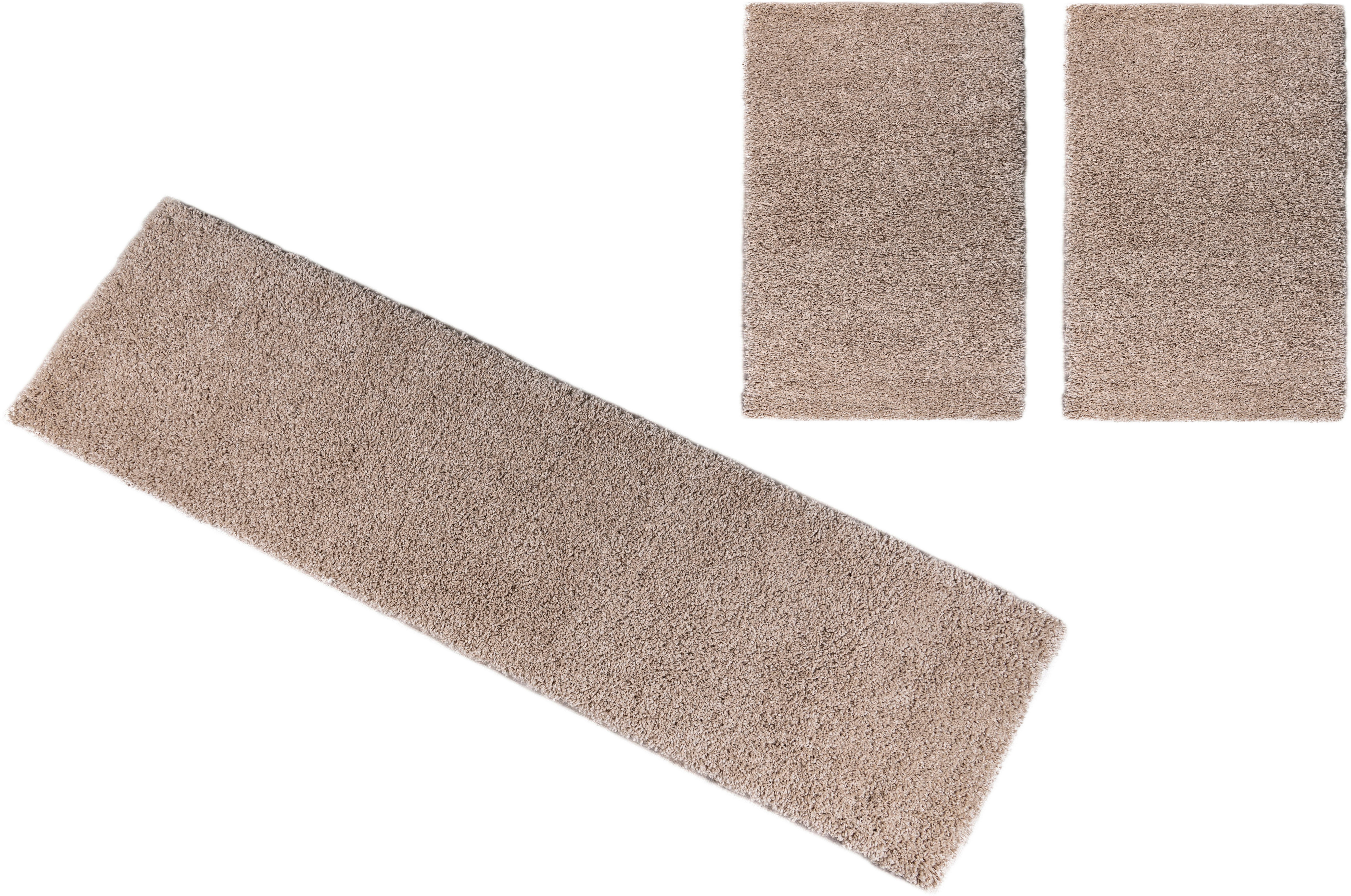 my home Bettumrandung »Viva«, (3 tlg.), Bettvorleger, Läufer-Set, Uni-Farbe günstig online kaufen