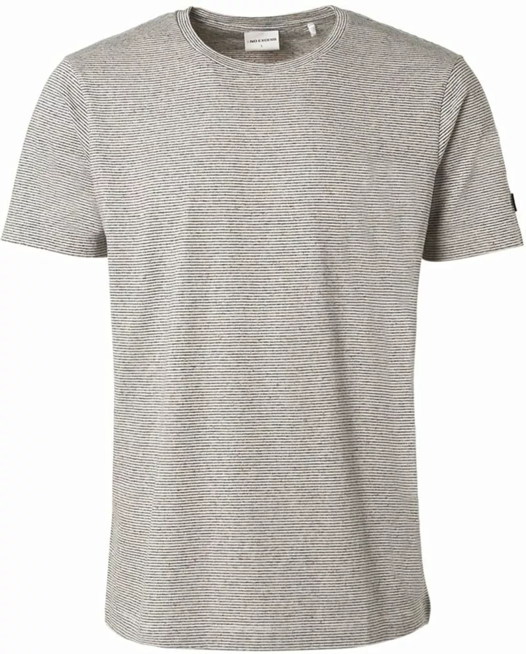 No Excess T-Shirt Streifen Melange Off-White - Größe L günstig online kaufen