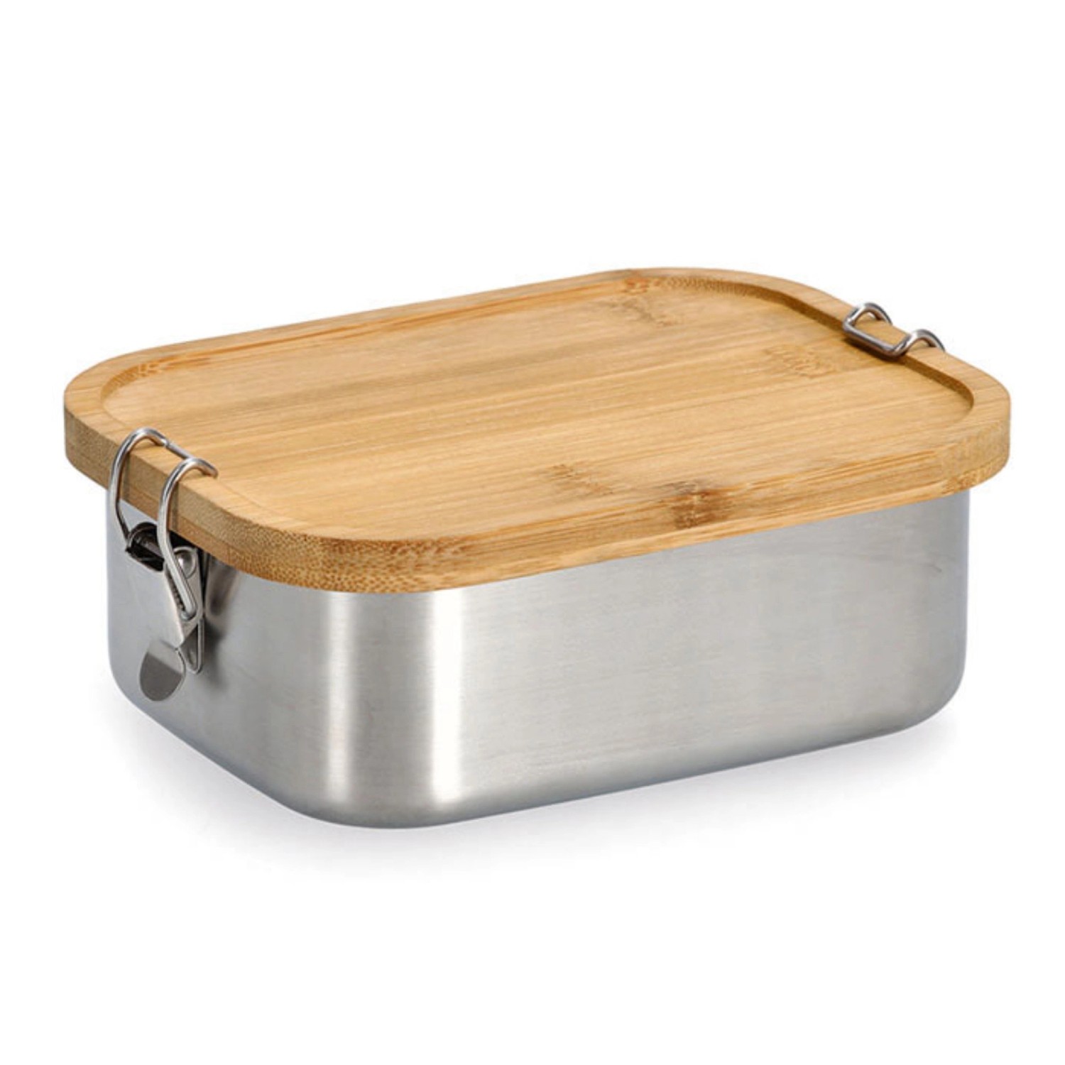 Zeller Lunch Box Edelstahl/Bambus mit Clipverschluss 6,8 x 14 x 18,4 cm Sil günstig online kaufen