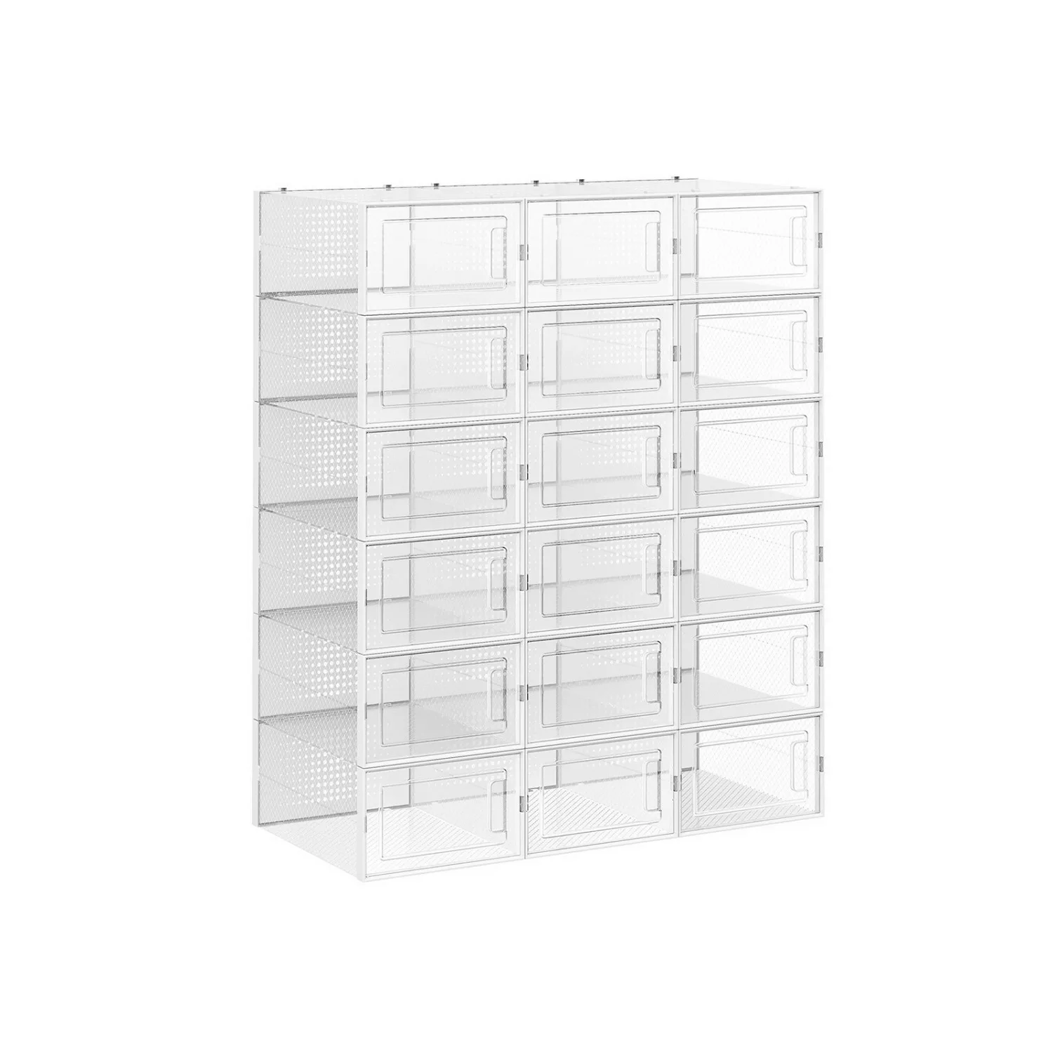 Songmics Schuhboxen 23 cm x 33,3 cm x 14 cm Transparent-Weiß günstig online kaufen