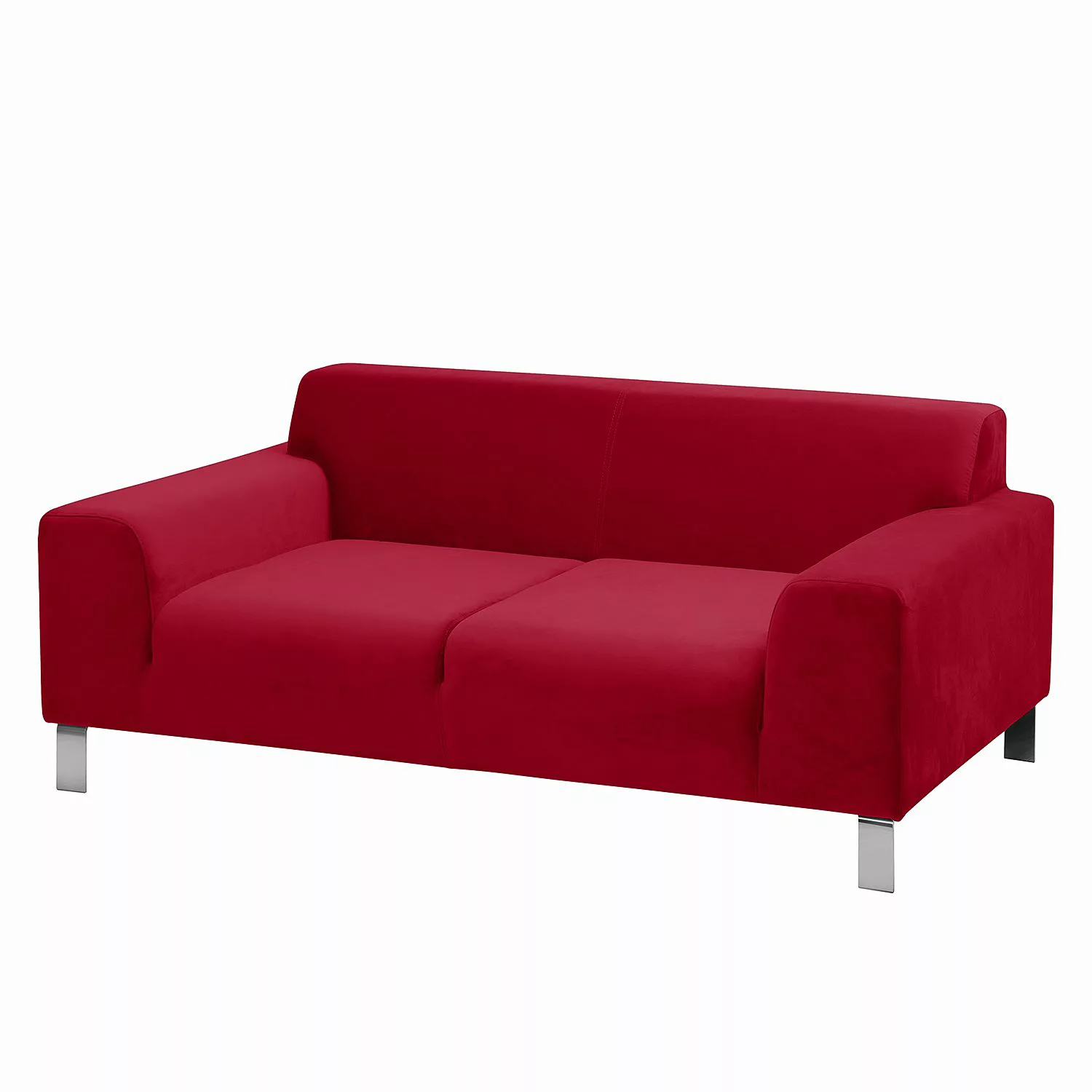 home24 Fredriks Sofa Bordon 2-Sitzer Rot Samt 162x70x96 cm günstig online kaufen