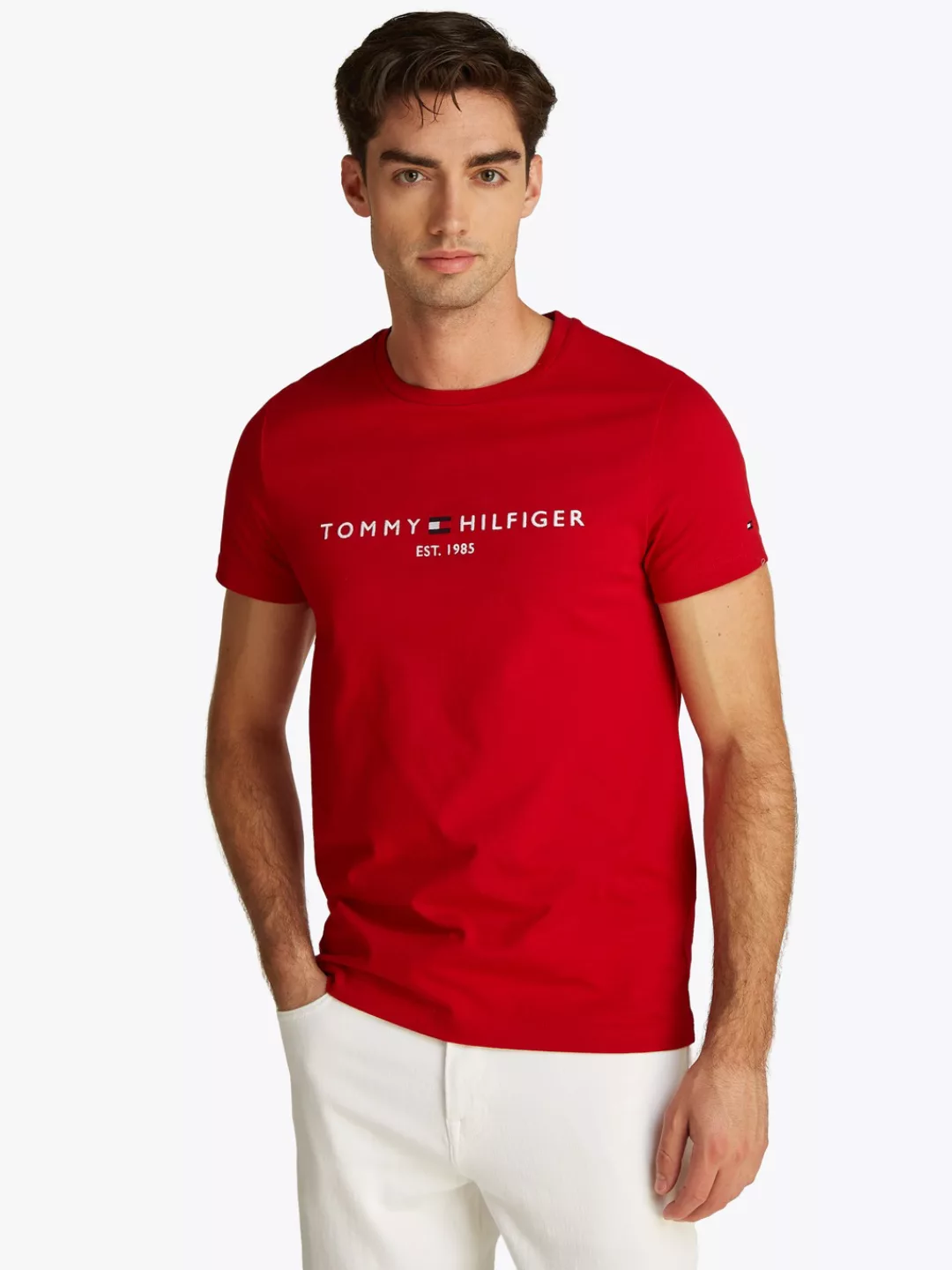 Tommy Hilfiger T-Shirt "TOMMY LOGO TEE", aus reiner, nachhaltiger Baumwolle günstig online kaufen