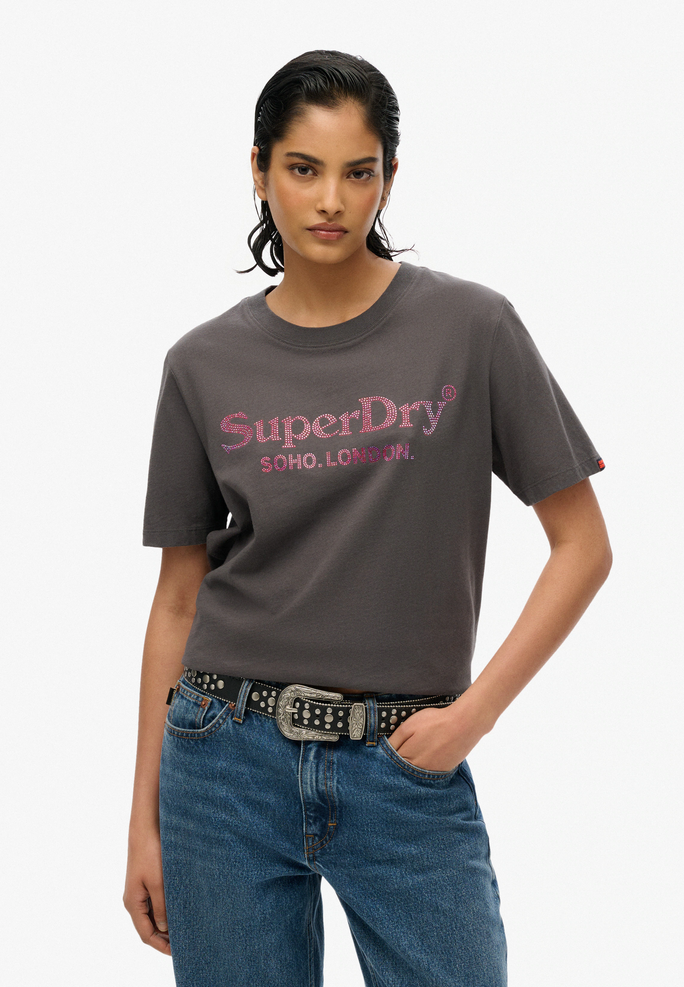 Superdry Kurzarmshirt "VENUE METALLIC RELAXED TEE" günstig online kaufen