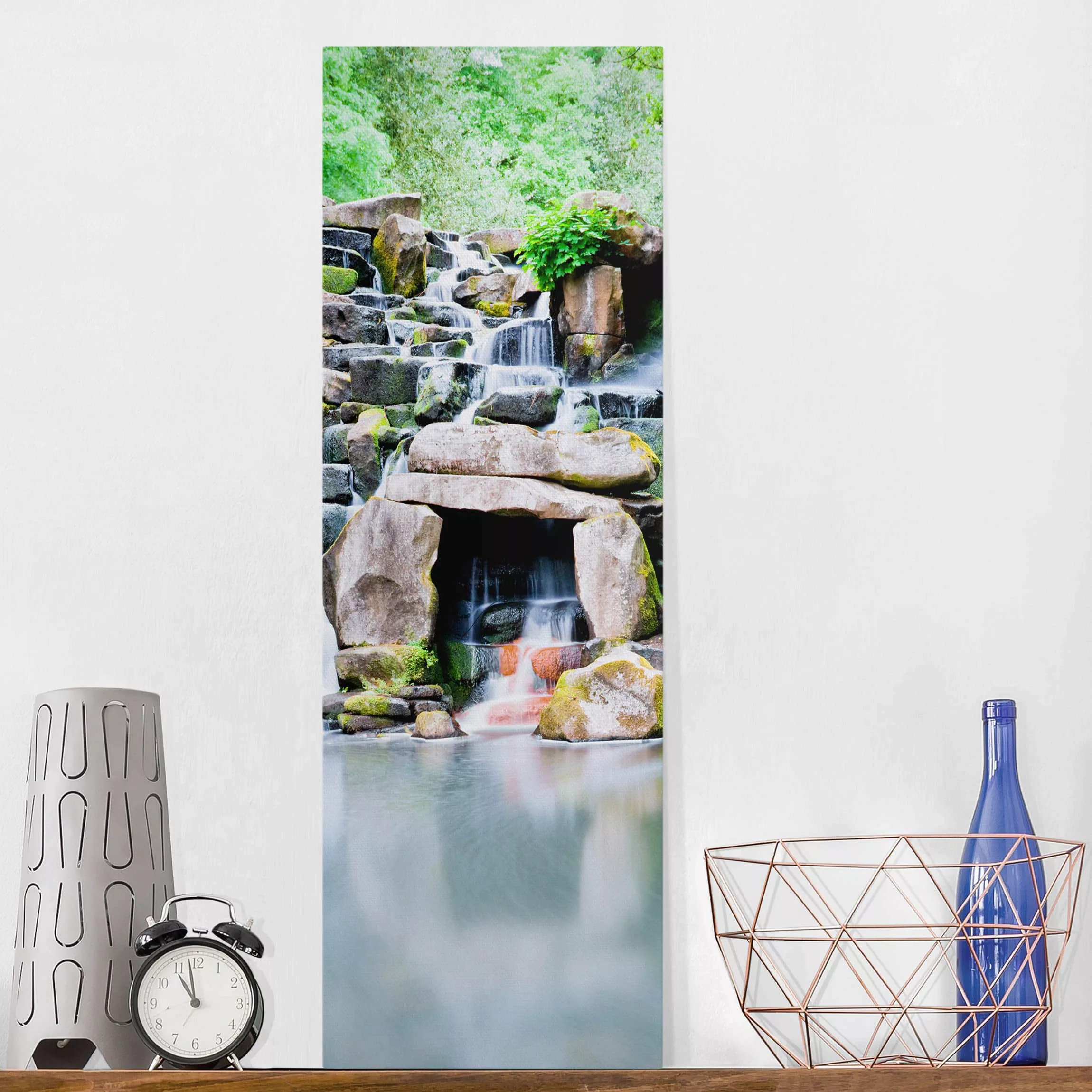 Leinwandbild - Hochformat Wasserfall günstig online kaufen