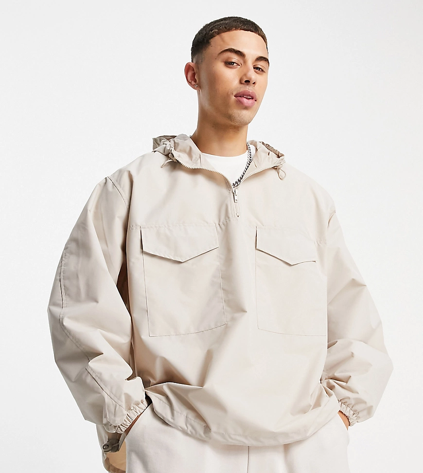 New Look – Utility-Jacke im Overhead-Stil in Stein-Neutral günstig online kaufen