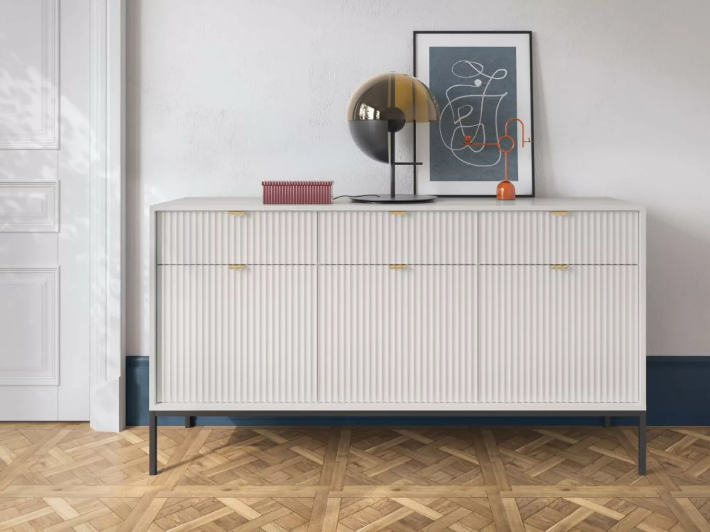 Sideboard mit 3 Türen & 3 Schubladen - Grau - LIOUBA von Pascal MORABITO günstig online kaufen