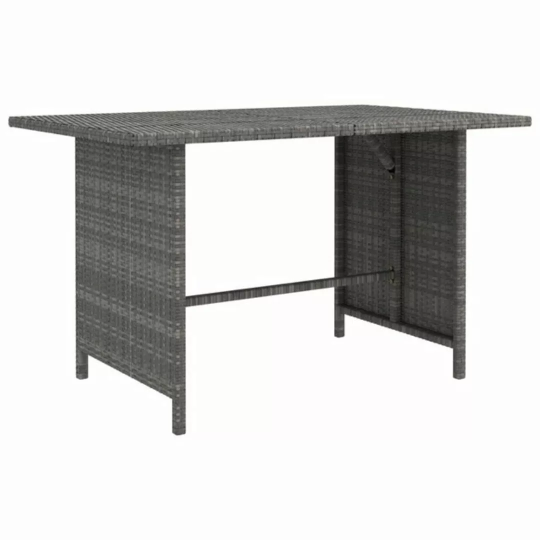 Garten-esstisch Grau 110x70x65 Cm Poly Rattan günstig online kaufen