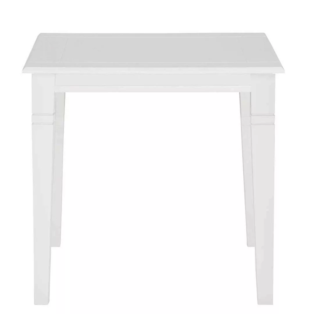 Weißer Tisch aus Kiefer Massivholz quadratischer Tischplatte günstig online kaufen