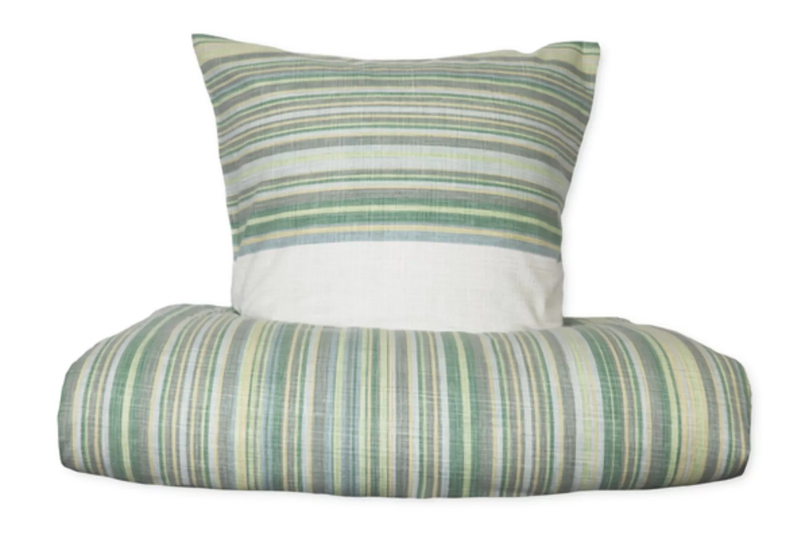 Bettwäsche Flanell "Deep Ocean Stripes" 100% Baumwolle 135x200 + 80x80 Cm günstig online kaufen
