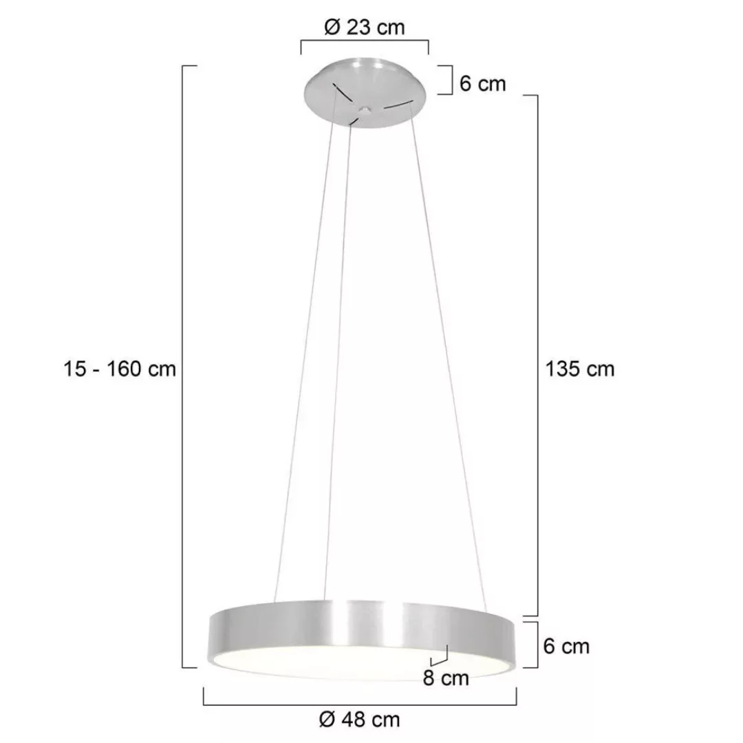 LED Pendelleuchte Ringlede in Silber 40W 3600lm günstig online kaufen