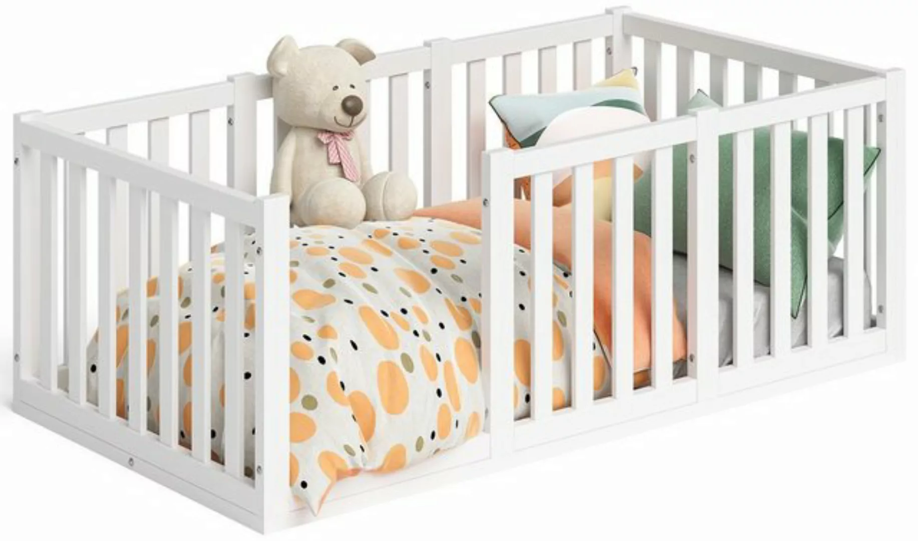 Bellabino Kinderbett Tapi (80x160 cm, weiß, inkl. Lattenrost und extra hohe günstig online kaufen