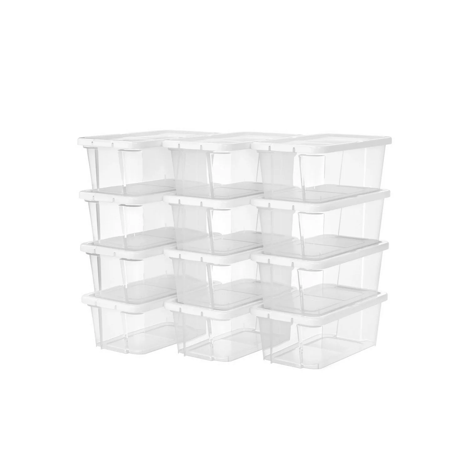 Songmics Schuhboxen mit Deckel 12er Set Transparent günstig online kaufen