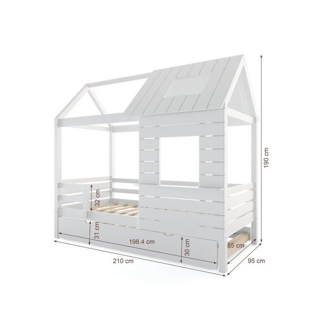 Artkid Hausbett ArtKid Roxy Hausbett inkl. Gästebett in Weiß, 90x200 cm – m günstig online kaufen