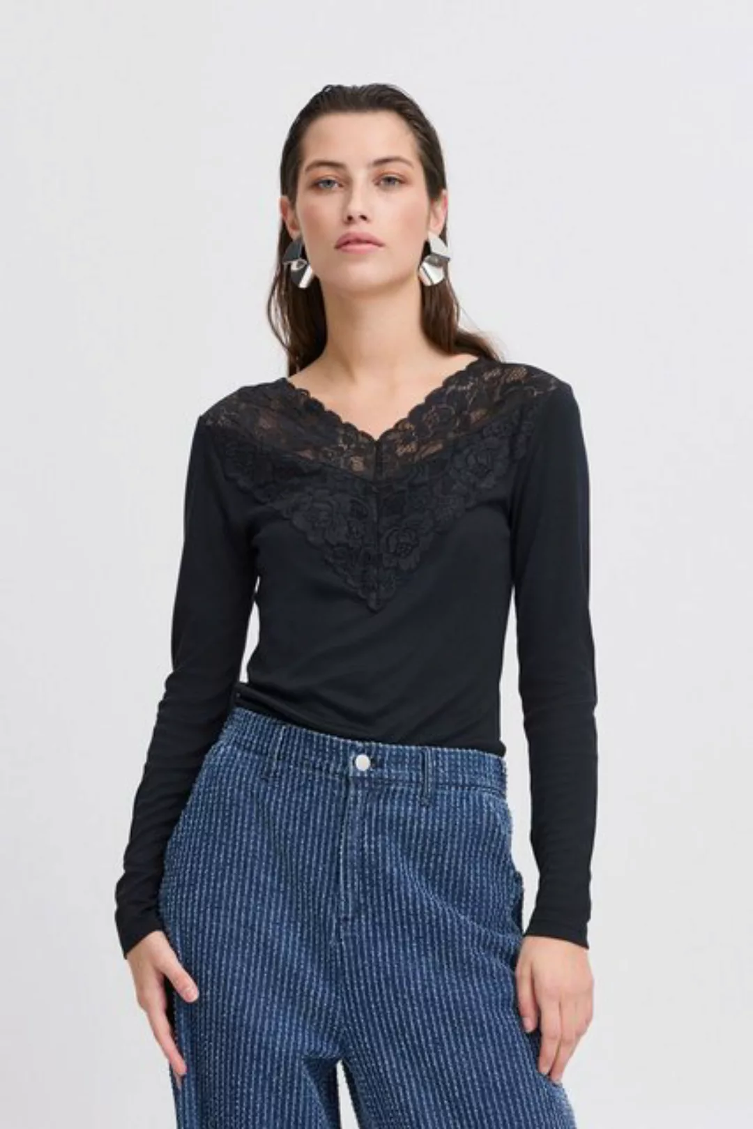 b.young Longtop BYPIRENI LACE TOP stylisches Longsleeve günstig online kaufen