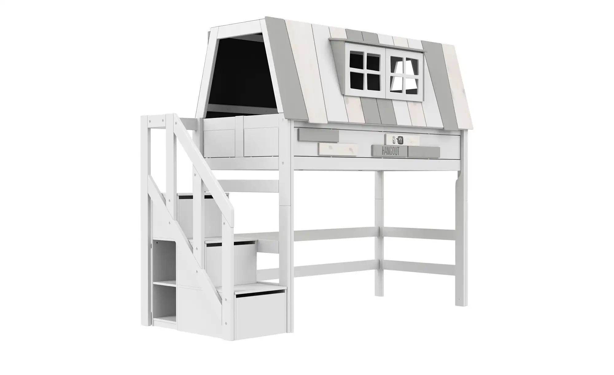 Lifetime Mittelhohes Abenteuerbett mit Treppe  My Hangout ¦ weiß ¦ Maße (cm günstig online kaufen